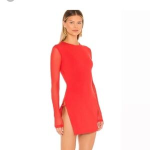 Lucy in the sky Red Long-Sleeve mini dress